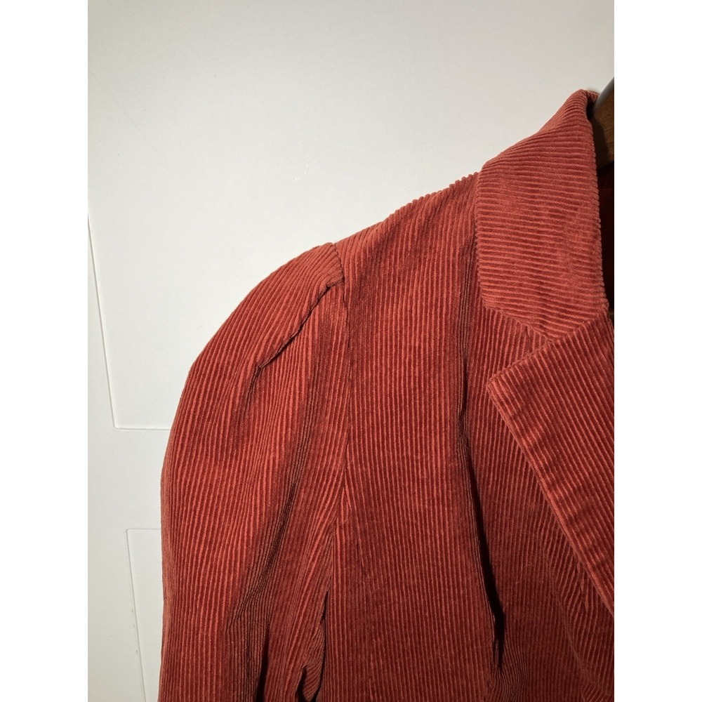 A New Day Women's 10 Burnt Orange Corduroy Button Blazer Warm Work Academic - Picture 5 of 9